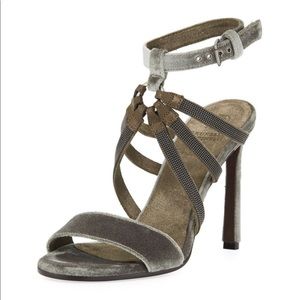 Brunello CucinelliMonili-Strap Velvet Sandal